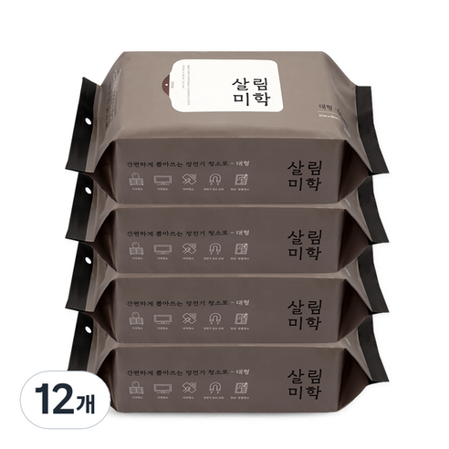 살림미학 대형 정전기 청소포 60매, 12개