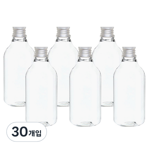 병도매닷컴 ARB100 투명 음료용기 알루미늄 실버캡, 100ml, 30개