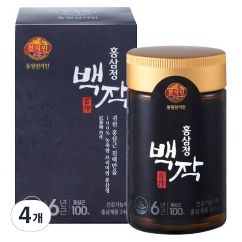 천지인 홍삼정 백작, 240g, 4개