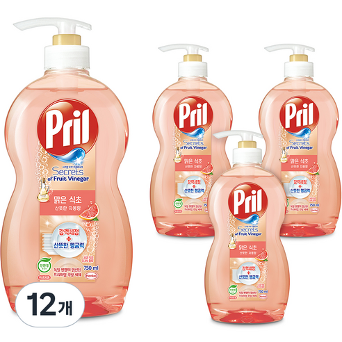 프릴 시크릿 오브 맑은 식초 자몽, 750ml, 12개