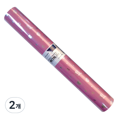 모닝글로리 8000 롤 메탈포장지 하트 중 375mm x 20m, 랜덤발송, 2개