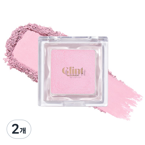 Glint 베이크드 블러쉬 블러셔 2.4g, 06 발레코어 핑크, 2개
