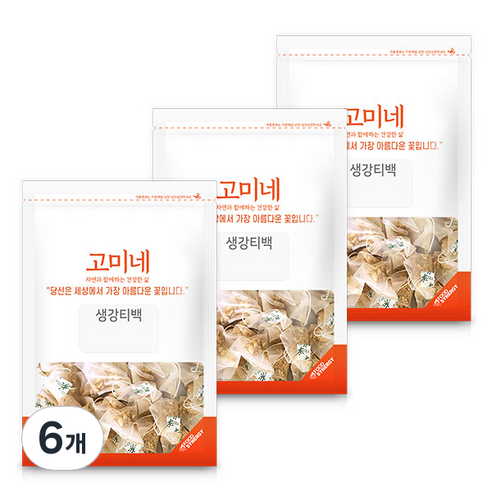 고미네 생강 티백, 1g, 50개입, 6개