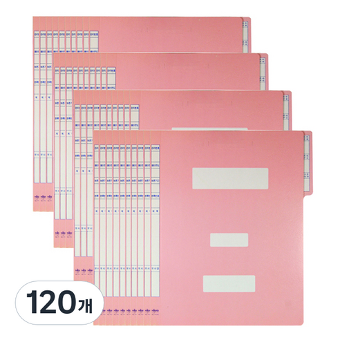 정보화일 지네발 A4, 분홍색, 120개