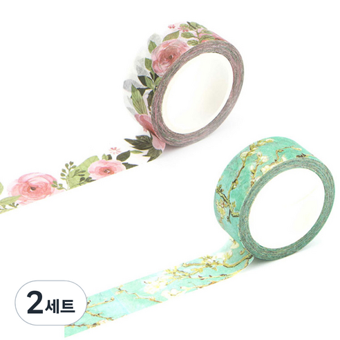 라이프포인트 내츄럴 일러스트 마스킹 테이프 06아몬드나무 세트, 06아몬드나무, 11동백나무, 2세트