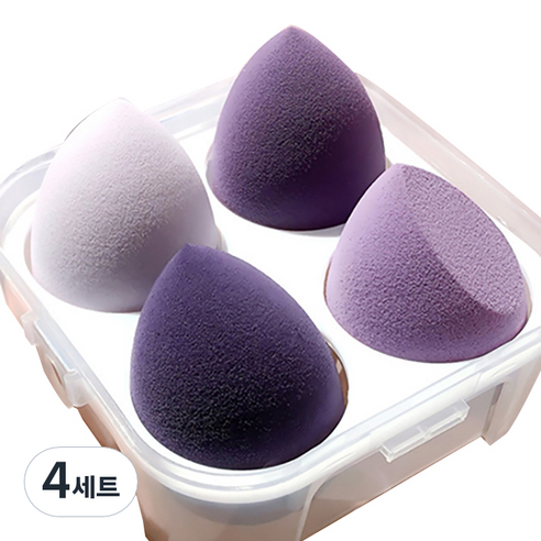 에이홉 슈퍼 소프트 에어쿠션퍼프 4구 + 보관함 세트, 4세트, 퍼플