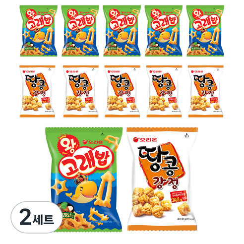 오리온 땅콩강정 80g x 6p + 왕고래밥 볶음양념맛 스낵 56g x 6p, 2세트