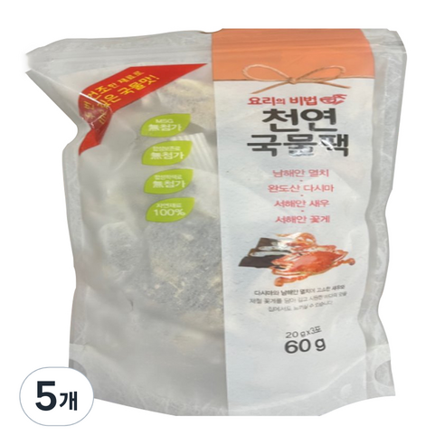 해심 미니꽃게 천연국물팩, 60g, 5개