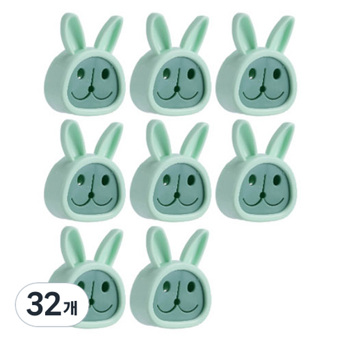 다용도 토끼 타올 플러그 홀더, 32개, 06 민트