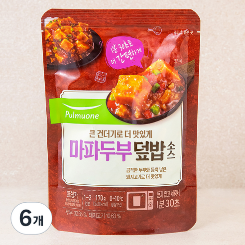 풀무원 큰건더기 덮밥소스 마파두부, 170g, 6개