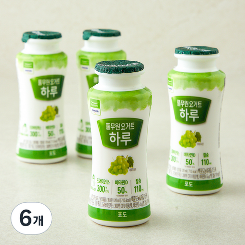 풀무원 다논 하루 요거트 포도, 120ml, 4개입, 6개