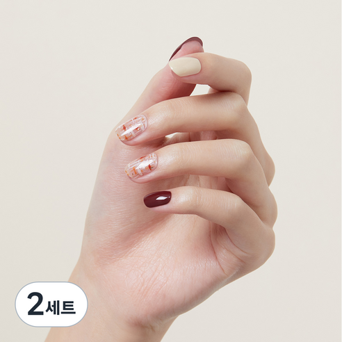 데싱디바 글로우 네일스티커 + Prep Pad 2p + Nail File 세트, 재즈 트위드, 2세트