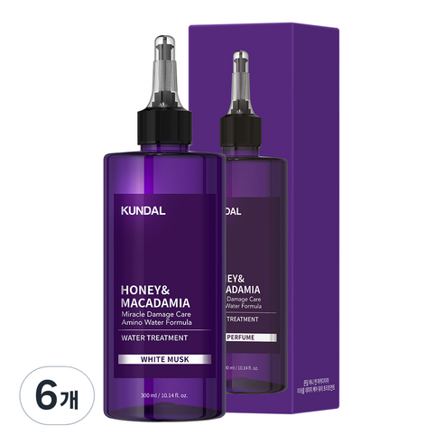 쿤달 헤어 워터 트리트먼트 화이트머스크향, 300ml, 6개