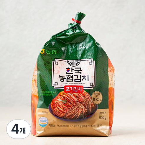 한국농협김치 포기김치, 900g, 4개