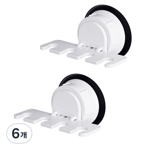 디허브 4인용 회전형 칫솔걸이 S40, 화이트, 6개