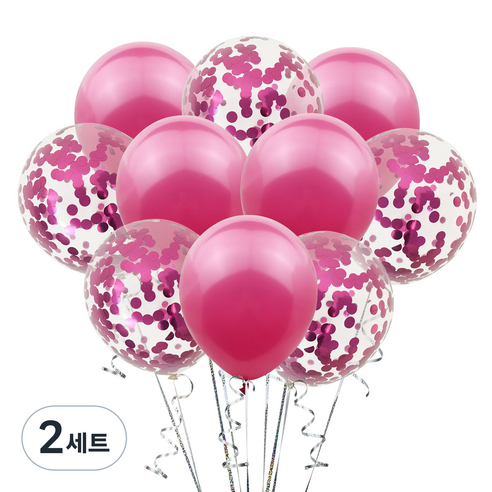 그래다다 파티 장식 풍선 10p 세트, 핑크, 2세트