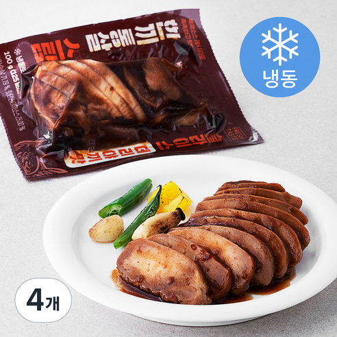 한끼통살 스팀 슬라이스 데리야끼맛 닭가슴살 (냉동), 100g, 4개