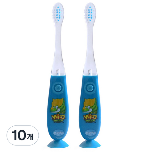비브라이트 LED 유아칫솔 F-95W, 악어 (블루), 1개입, 10개