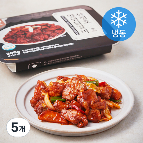 진푸드 산정호 양념 닭갈비 (냉동), 5개, 300g
