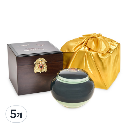 지리산 한봉 영농조합 고가구 야생화꿀 + 고급 케이스 + 보자기 선물세트, 1kg, 5개