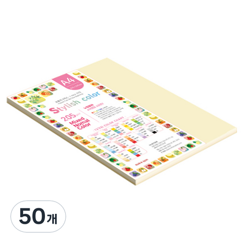 종이문화 SN 스타일리쉬 노멀 두꺼운 혼합색지 205g 11 Natural Tone, 50개, A4