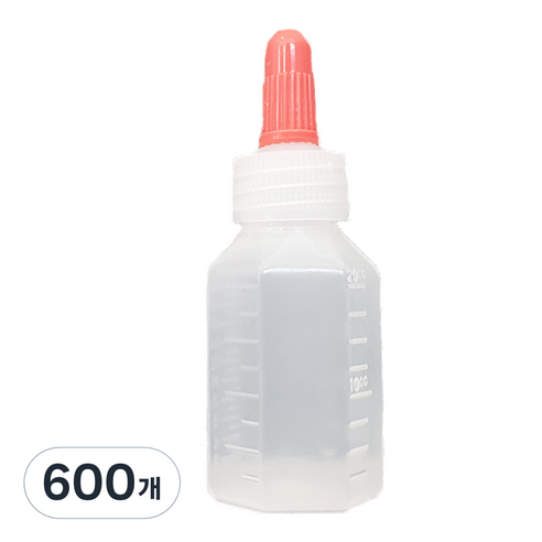 신도공업 일회용 긴 뚜껑 약병 PE 말랑이 20cc, 600개