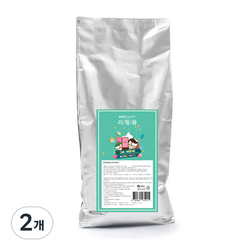 바스참 크림버블바스 거품 입욕제 자스민 리필용, 1kg, 2개
