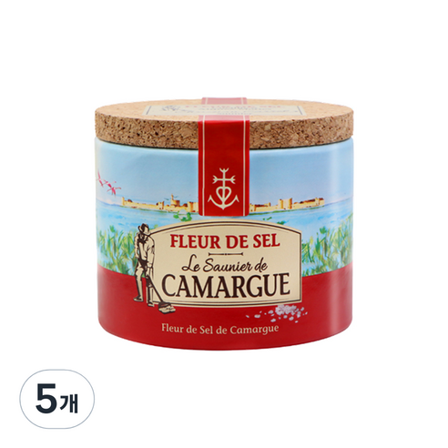 르쏘니에 드 까마르그 천일염 플뢰르 드 셀, 125g, 5개