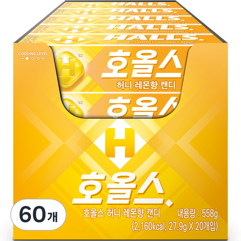 호올스 허니레몬향 캔디, 27.9g, 60개