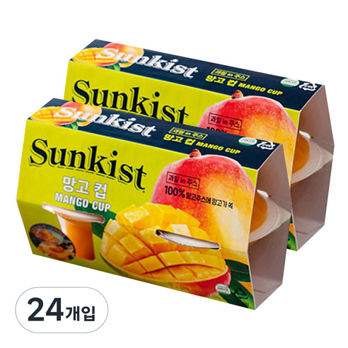 썬키스트 과일컵 주스 망고컵, 100g, 24개