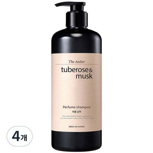 미쟝센 디아뜰리에 퍼퓸 샴푸 튜베로즈앤머스크, 4개, 900ml