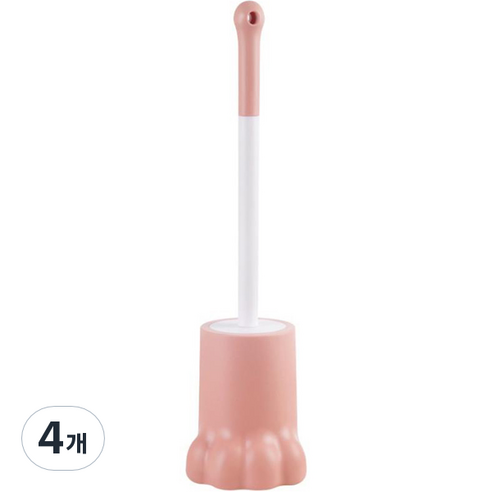 꼬까 곰발바닥 변기솔, 01 핑크, 4개