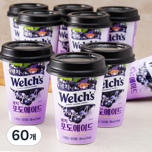 푸르밀 웰치 포도에이드, 250ml, 60개
