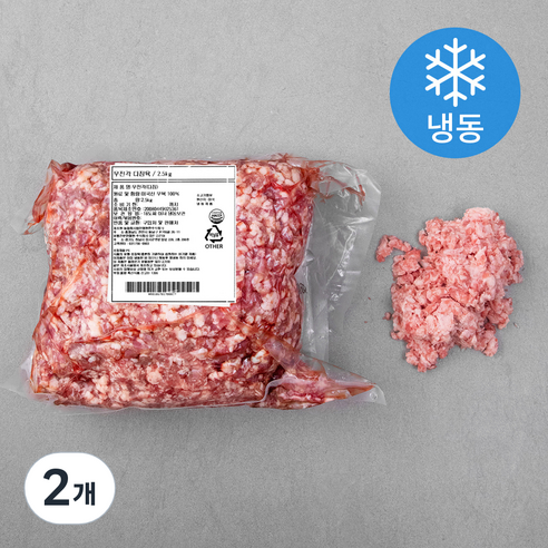 미트코리아 미국산 우전각 소 다짐육 (냉동), 2.5kg, 2개