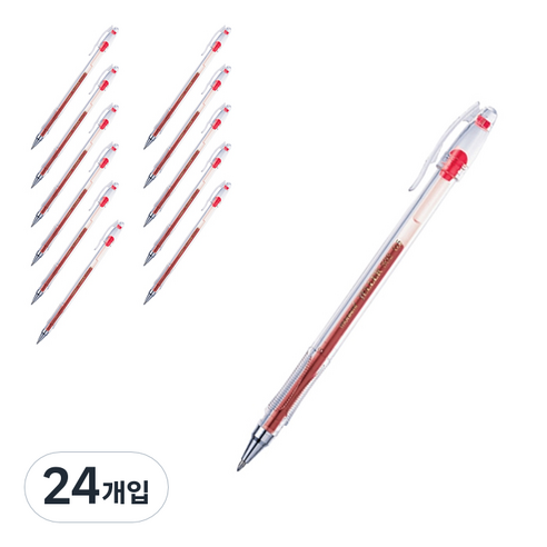 모나미 젤러 502 중성펜, 적색, 24개입