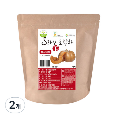 양원농장 S라인호박차, 1.2g, 100개입, 2개