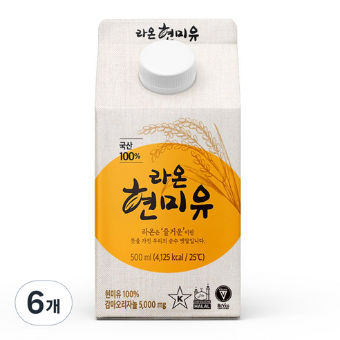 라온 현미유, 500ml, 6개