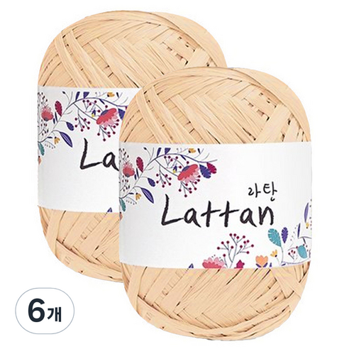 yarna 라탄 2볼 라피아실 40g, 42번(무광), 6개