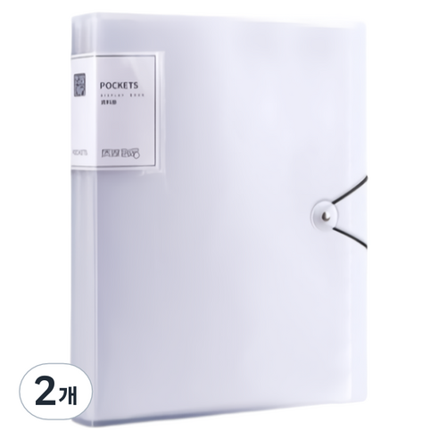 꼬까 클립 서류 장부 보관 A4화일 40p, 화이트, 2개