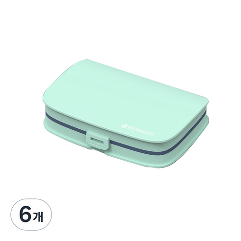 블록 알약 케이스 민트, 6개