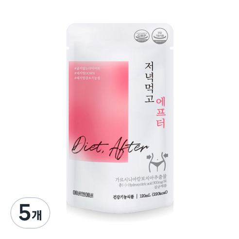 에버앤에버 저녁먹고 에프터 디톡스 가르시니아, 120ml, 5개