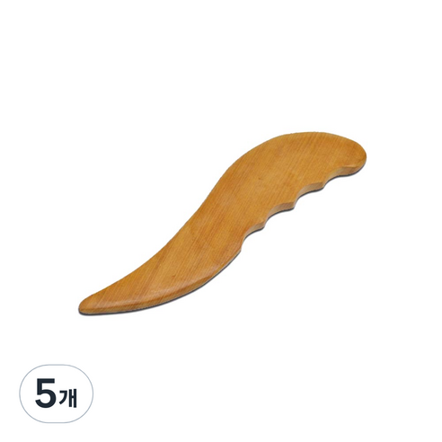라이프포인트 괄사 지압 마사지기, 5개, 우드(핑거나이프)