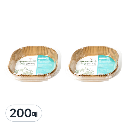 쿠킹플러스 에어프라이어용 자연 종이호일 사각, 26cm, 1개입, 4개