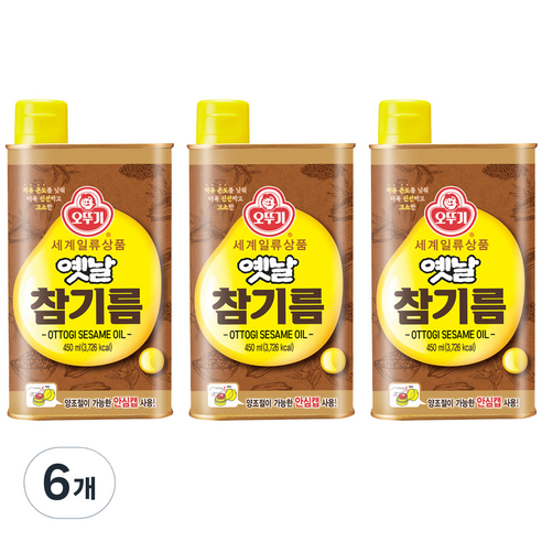 오뚜기 옛날참기름, 450ml, 6개