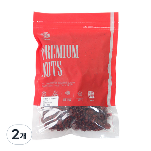 다다모마켓 건 크랜베리, 1kg, 2개
