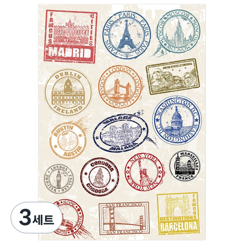 파티복닷컴 항공사 로고 캐리어스티커 16종 세트 STST0010, 혼합 색상, 3세트
