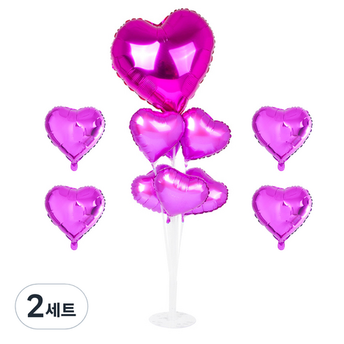 파티쇼 풍선꽂이장식세트 70cm, 하트푸치샤, 2세트