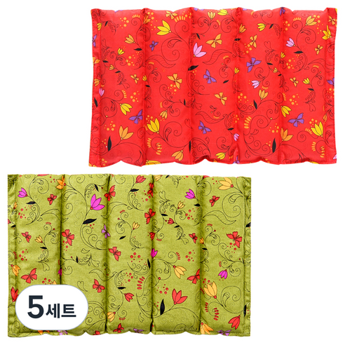 아이러브허브 허브 다용도 찜질팩 소 2p 카키 + 레드, 5세트