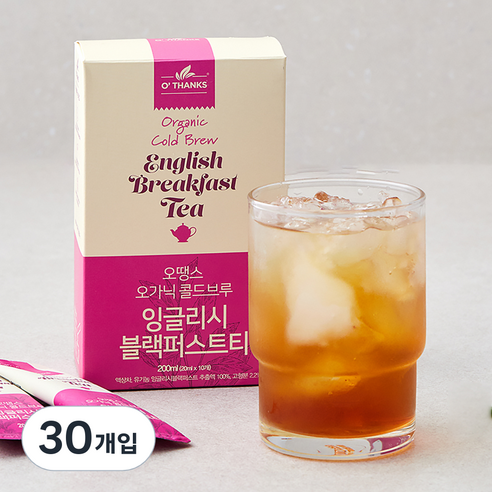 오땡스 유기가공식품 인증 콜드브루 잉글리시 블랙퍼스트티 스틱, 20ml, 30개입