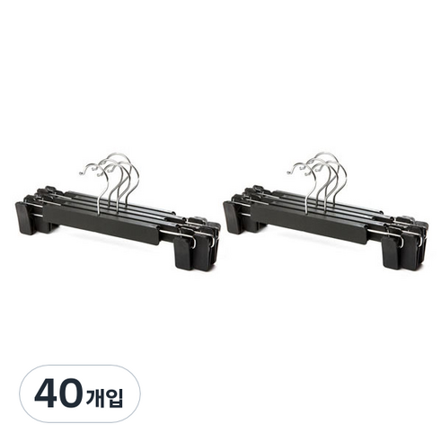 리에노 AG바지걸이, 블랙, 40개입
